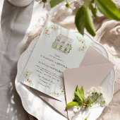 Elegant Watercolor Manor Rococo Wedding 招待状