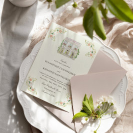 Elegant Watercolor Manor Rococo Wedding 招待状