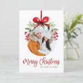 Elegant Watercolor Merry Christmas Photo  シーズンカード (スタンド正面)