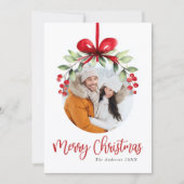 Elegant Watercolor Merry Christmas Photo  シーズンカード (正面)