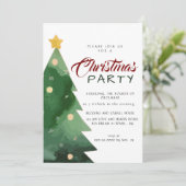 Elegant Watercolor Minimalist Christmas Party 招待状 (スタンド正面)