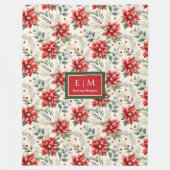 Elegant watercolor muted tones merry Christmas   フリースブランケット (正面)