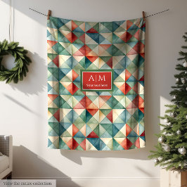 Elegant watercolor muted tones merry Christmas フリースブランケット