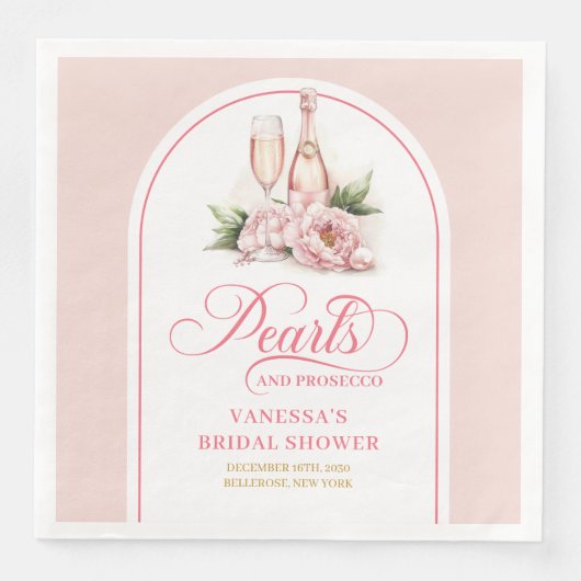 Elegant watercolor napkins bridal shower design (正面)