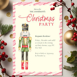 Elegant Watercolor Nutcrackers Christmas Party  シーズンカード