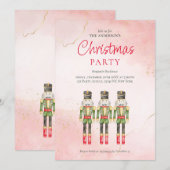 Elegant Watercolor Nutcrackers Christmas Party  シーズンカード (正面/裏面)
