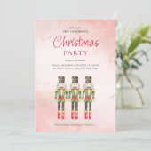 Elegant Watercolor Nutcrackers Christmas Party  シーズンカード (スタンド正面)