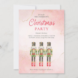 Elegant Watercolor Nutcrackers Christmas Party  シーズンカード