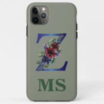 elegant watercolor of a Red & blue floral bouquet