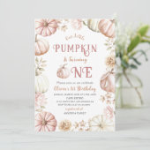 Elegant  Watercolor One 1st Birthday Pumpkin is on 招待状 (スタンド正面)