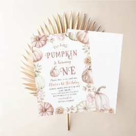 Elegant  Watercolor One 1st Birthday Pumpkin is on 招待状