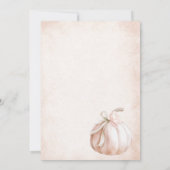 Elegant  Watercolor One 1st Birthday Pumpkin is on 招待状 (裏面)