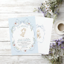 Elegant  Watercolor One 1st Birthday silly goose B 招待状