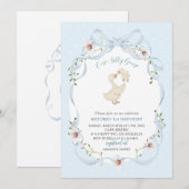 Elegant  Watercolor One 1st Birthday silly goose B 招待状 (正面/裏面)