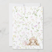 Elegant  Watercolor One 1st Birthday some bunny Gi 招待状 (裏面)