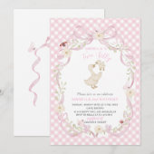 Elegant  Watercolor One 2nd Birthday silly goose B 招待状 (正面/裏面)