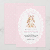 Elegant  Watercolor One 2nd Birthday some bunny gi 招待状 (正面/裏面)