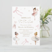 Elegant  Watercolor One 3rd Birthday tutu cute Gir 招待状 (スタンド正面)