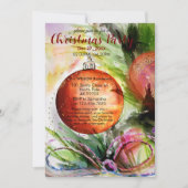 Elegant Watercolor Ornament Christmas Party 招待状 (正面)
