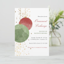 Elegant Watercolor Ornament Exchange Christmas