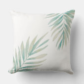 Elegant Watercolor Palm Leaves  クッション (正面)