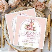 Elegant Watercolor Petals and Prosecco Napkins Set