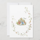 Elegant Watercolor Peter Rabbit wildflower  Baby S 招待状 (裏面)
