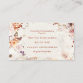 Elegant Watercolor Photo Makeup Business Card 名刺 (裏面)