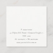 Elegant Watercolor Piano Musician Music Teacher スクエア名刺 (裏面)