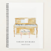 Elegant Watercolor Piano Musician Music Teacher プランナー手帳 (正面)