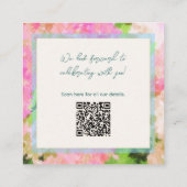 Elegant Watercolor Pink Hydrangea Garden Wedding  エンクロージャーカード (裏面)
