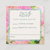 Elegant Watercolor Pink Hydrangea Garden Wedding  エンクロージャーカード (正面)