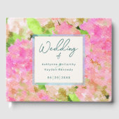 Elegant Watercolor Pink Hydrangea Garden Wedding  ゲストブック (正面)