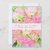 Elegant Watercolor Pink Hydrangea Garden Wedding セーブザデート (裏面)