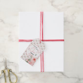 Elegant Watercolor Pink Rose Girl 1st Birthday ギフトタグ (より糸付き)