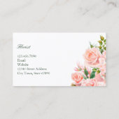 Elegant Watercolor Pink Roses Floral Florist 名刺 (裏面)