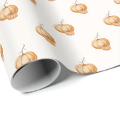 Elegant Watercolor Pumpkins Wrapping Paper ラッピングペーパー (ロールコーナー)