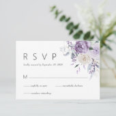 Elegant Watercolor Purple Floral Wedding RSVP (スタンド正面)
