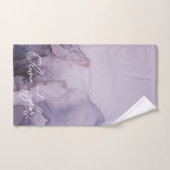 Elegant  Watercolor Purple Name Bath Towel バスタオルセット (ハンドタオル)