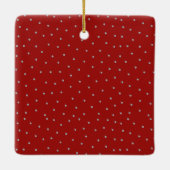 Elegant Watercolor Red Bow Family Christmas Tree セラミックオーナメント (裏面)