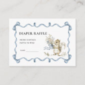 Elegant watercolor Ribbon squirrel diaper raffle  エンクロージャーカード (正面)