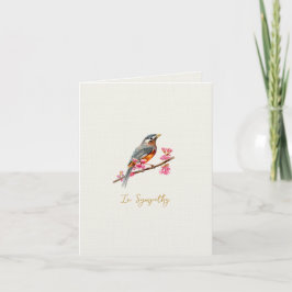 Elegant watercolor Robin bird Sympathy card サンキューカード