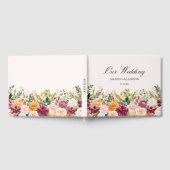 Elegant Watercolor Rose Flower Floral Wedding ゲストブック (全面)