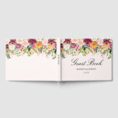 Elegant Watercolor Rose Garden Floral Wedding ゲストブック (全面)