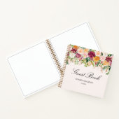 Elegant Watercolor Rose Garden Wedding Guestbook ノートブック (内部)