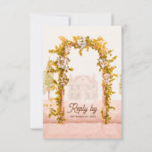 Elegant Watercolor Rustic Garden Arch Wedding RSVP (正面)