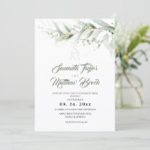 Elegant Watercolor Sage Greenery Floral Wedding 招待状 (スタンド正面)