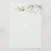 Elegant Watercolor Sage Greenery Floral Wedding 招待状 (裏面)