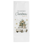 Elegant Watercolor Santa Christmas Party ワインギフトバッグ (裏面)