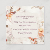 Elegant Watercolor Script 3 Photo Makeup スクエア名刺 (裏面)